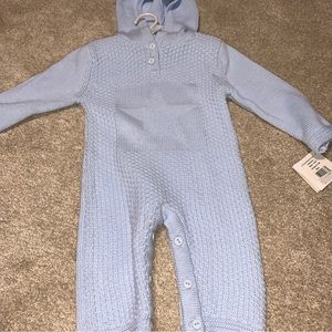 Elegant Baby Premium Baby Boys Blue Knit One Piece Jumpsuit Longall sizes  12M